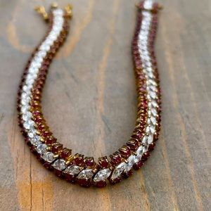 14k Gold Plated Garnet Bracelet